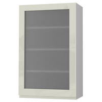 HÄNGESCHRANK Florence W4S/60 Grau / RAL 1013 perlweiß HG 60 / 32,5 / 96cm - Türanschlag rechts - Weiß Hochglanz/Grau, Holz/Holzwerkstoff (60/96/32.5cm) - Feldmann-Wohnen