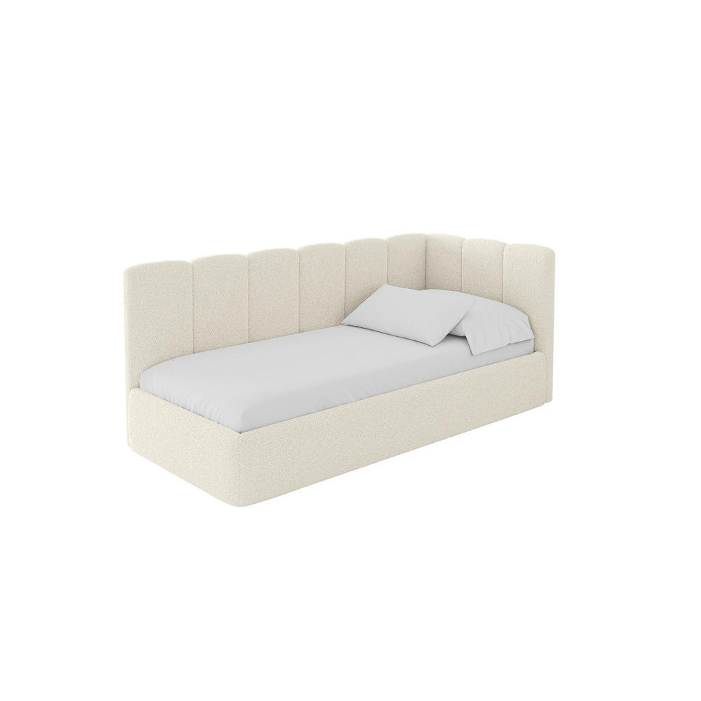 ALTDECOR JEDNOLŮŽKOVÁ POSTEL pro mládež s úložným prostorem a matrací H3/H4, vlevo - DEXY 100x200 béžová