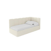 EINZELLBETT Jugendbett mit Bettkasten, Links - DEXY 90x200 Beige - Champagner, Holzwerkstoff/Textil (90/200cm) - ALTDECOR