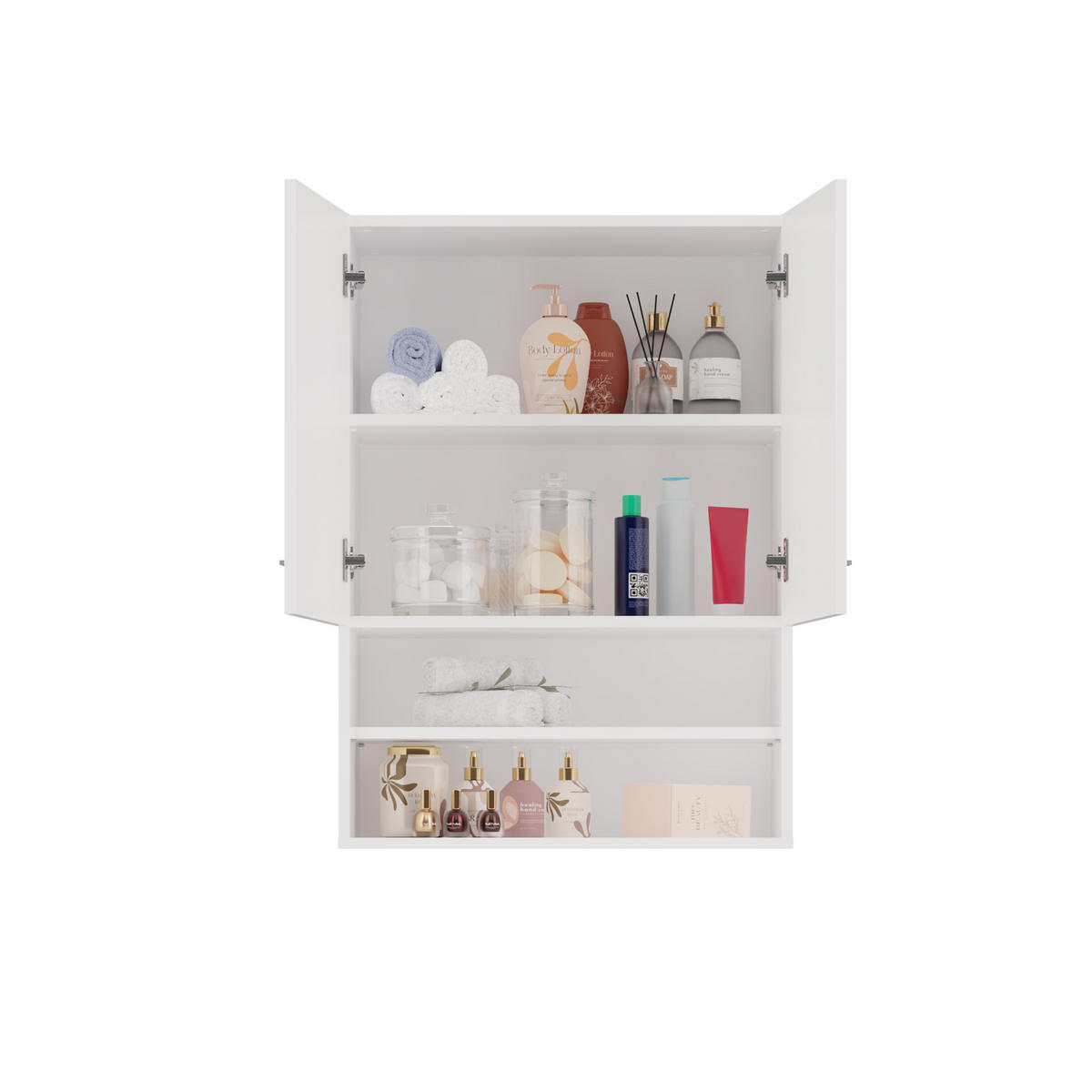 WASCHMASCHINENSCHRANK Bagnoli M: H: 90 cm, B: 64 cm, T: 30 cm white - Weiß, Holzwerkstoff (30/90/64cm) - 3XE LIVING