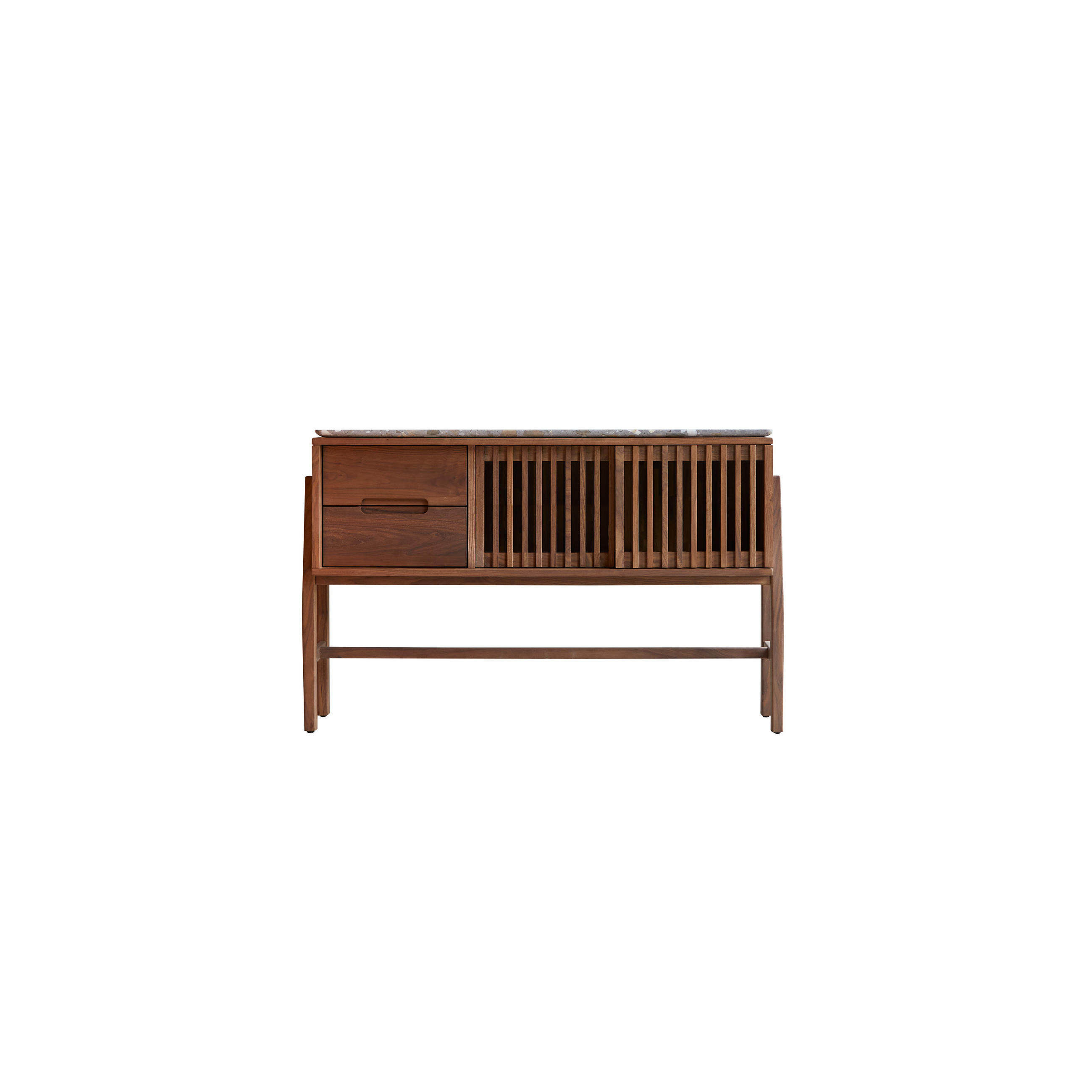 KONSOLENTISCH Isaure Braun aus Walnuss - Braun, Holz (35/126/80cm) - Tikamoon