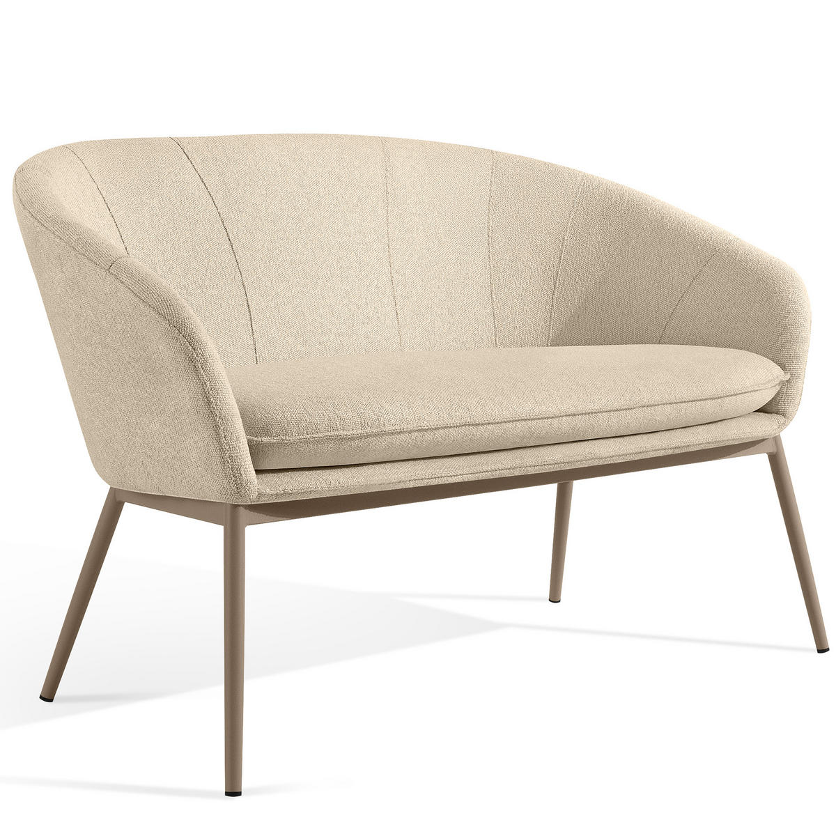 GARTENMÖBELSET SOLIS Gartenlounge-Set, creme/beige - Creme, Textil/Metall - KONSIMO®