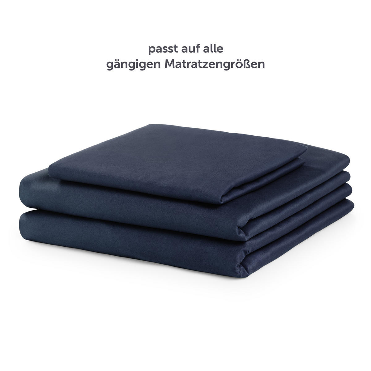 BETTLAKEN 3er Set - Spannbettlaken 90x190x30cm 1X Kissenbezug 50x80cm - Dark Ocean Blue - Dunkelblau, Textil (90/190cm)
