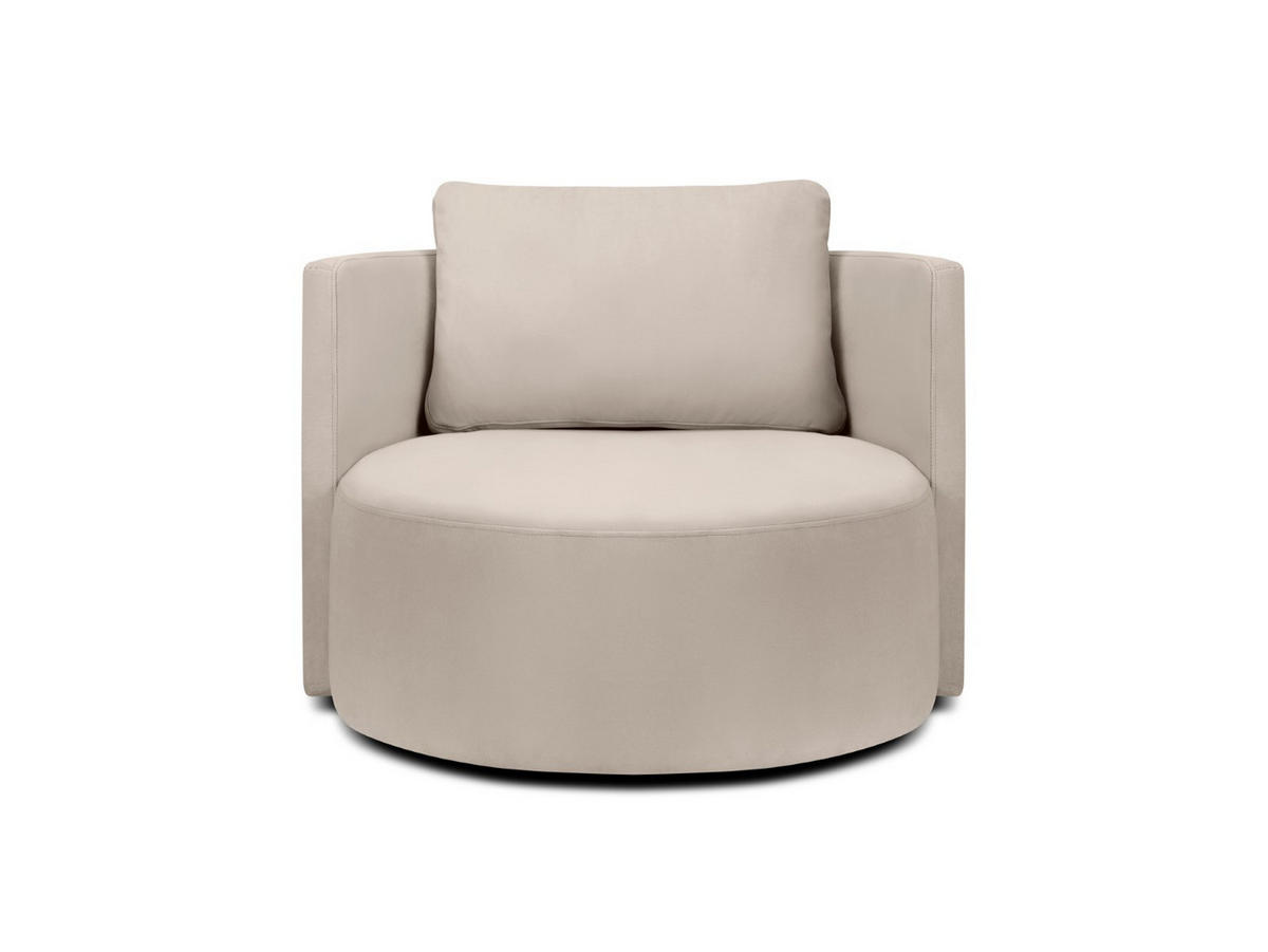 DREHSESSEL Bliss aus Samt beige - Beige, Textil (92/75/92cm) - Micadoni