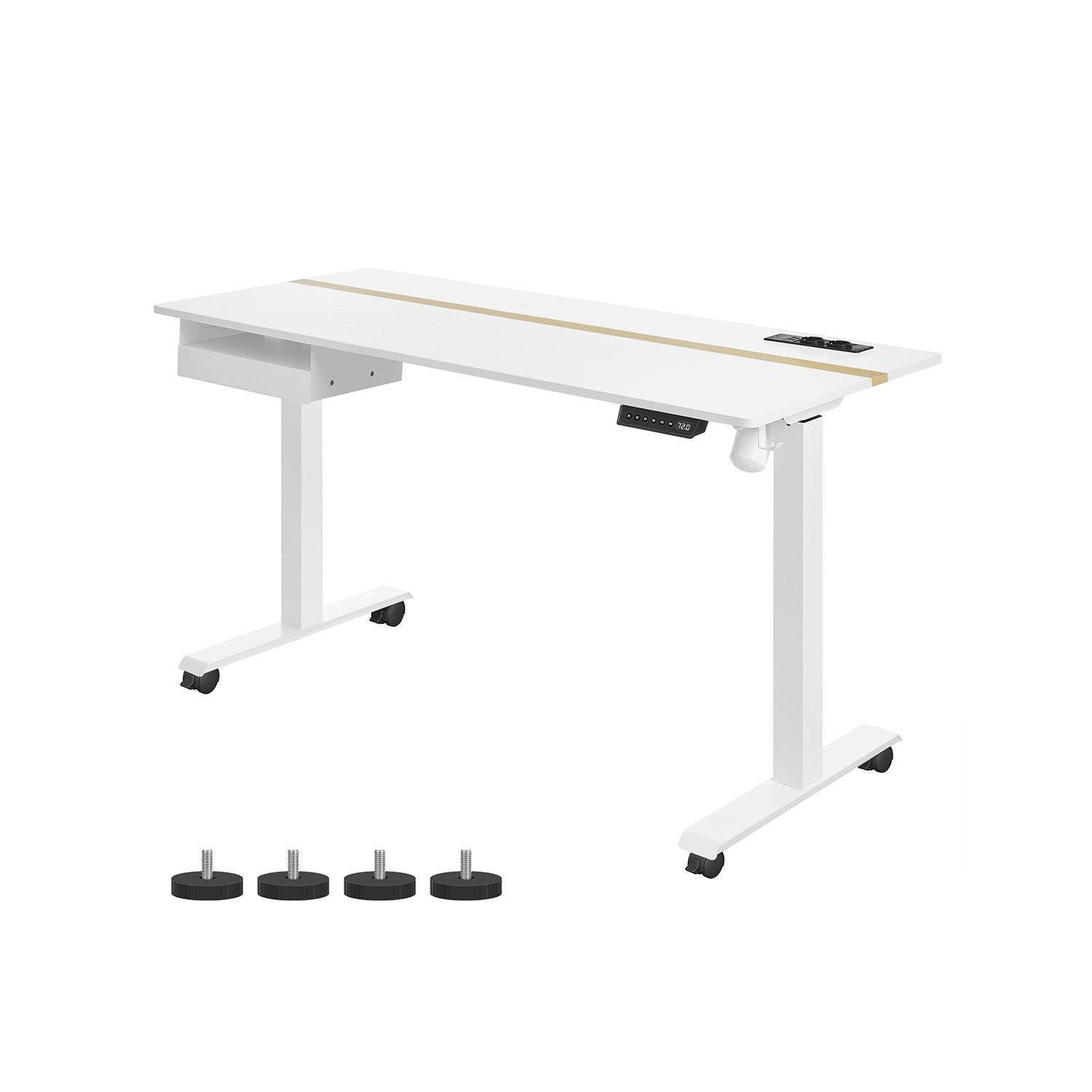HÖHENVERSTELLBARER SCHREIBTISCH RIGA - Weiß, Holzwerkstoff (60/140/120cm) - Hansiro