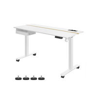 HÖHENVERSTELLBARER SCHREIBTISCH RIGA - Weiß, Holzwerkstoff (60/140/120cm) - Hansiro