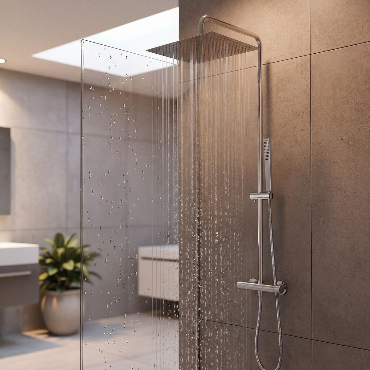 REGENDUSCHKOPF , 1/2 Zoll Gewinde, silber - Silberfarben, Metall (30/4.5/30cm) - tectake