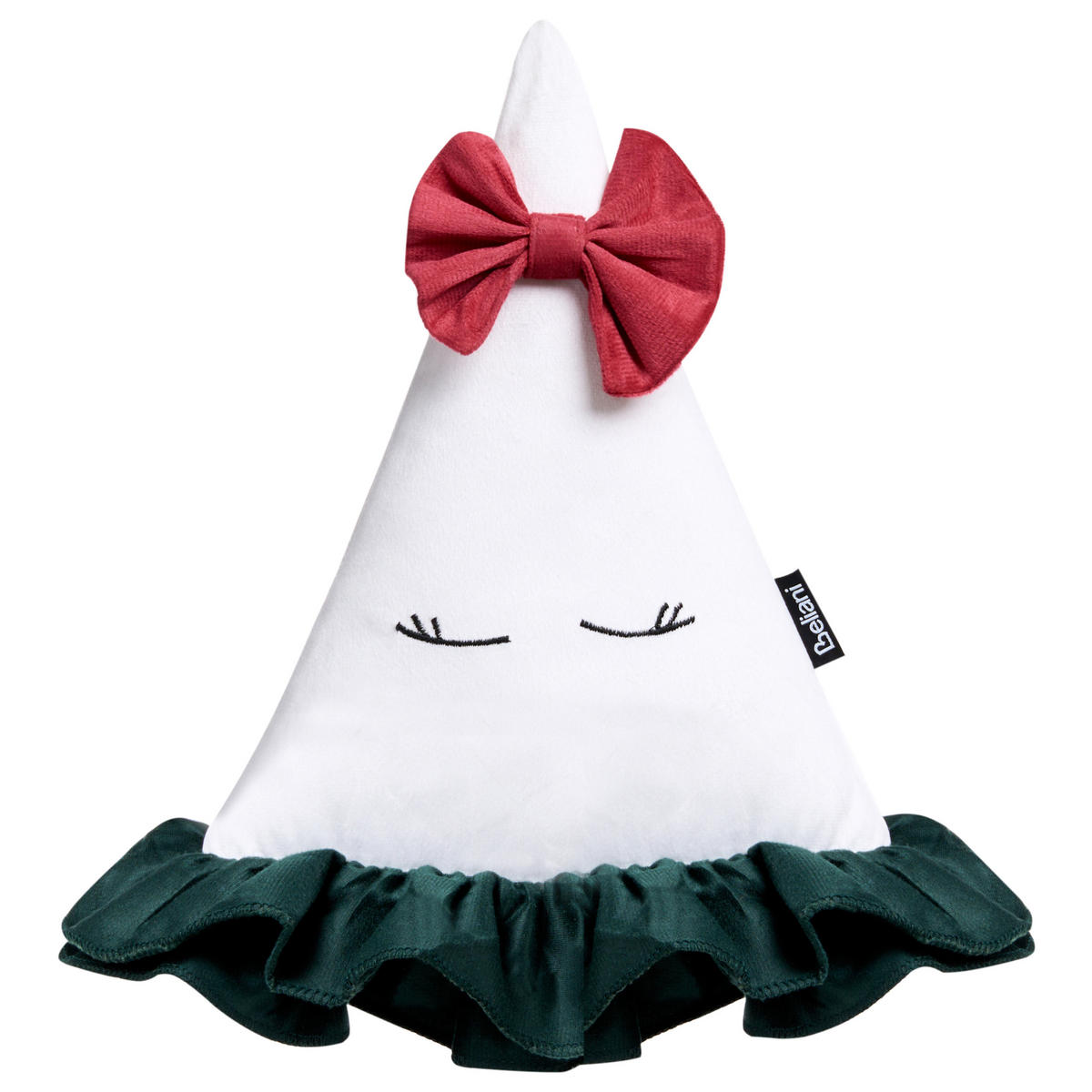 DEKOKISSEN 3er-Set Weiß 30/35 cm Noelnest - Rot/Weiß, Textil (40/40cm) - Beliani