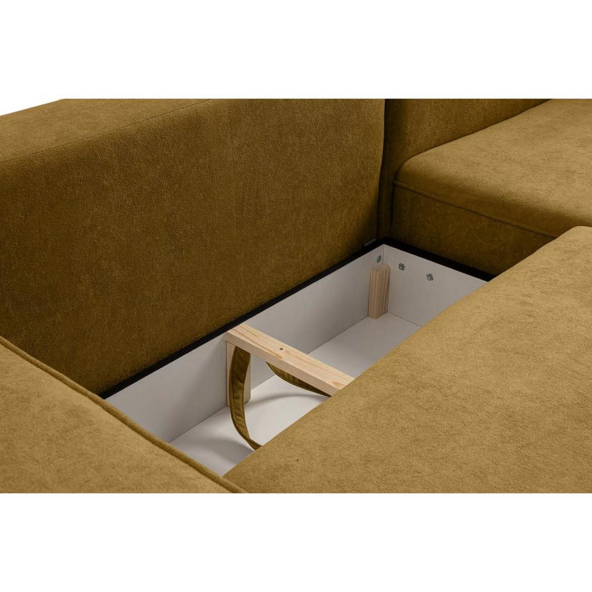 ECKSCHLAFSOFA Torre gelb velours rechts - Gelb, Textil (258/171cm) - Beautysofa