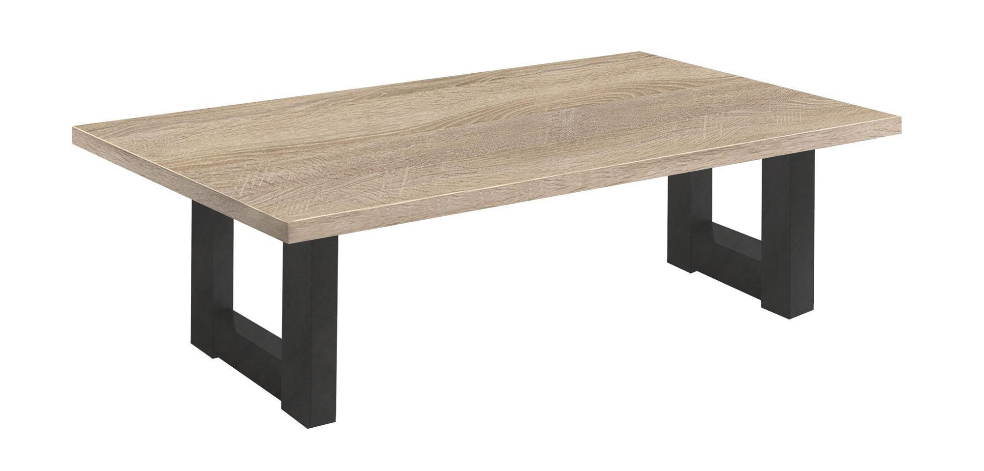COUCHTISCH Etti 4 120 x 70 x 47 Wohnzimmertisch Schwarzstahl/Eiche Sägerau - Braun, Holz (120/70/47cm) - 58aufmkessel