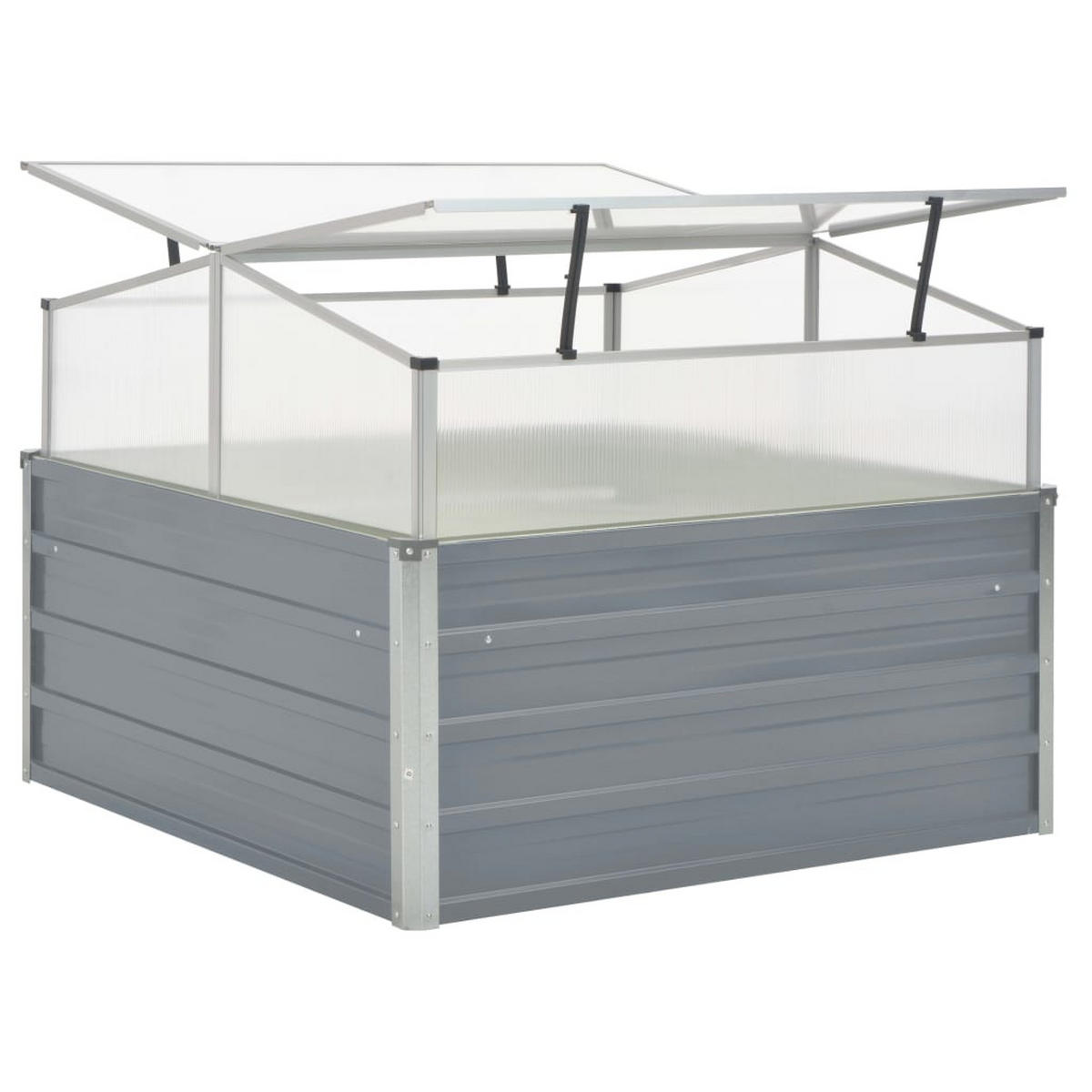 GEWÄCHSHAUS Grau Verzinkter Stahl 100x100x85 cm - Grau, Metall (100/85/100cm)