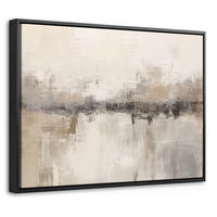 LEINWAND Bilder mit Rahmen - Moderne Kunst - Abstrakt - Beige - 40x30 - Beige, Textil (40/30cm) - MuchoWow