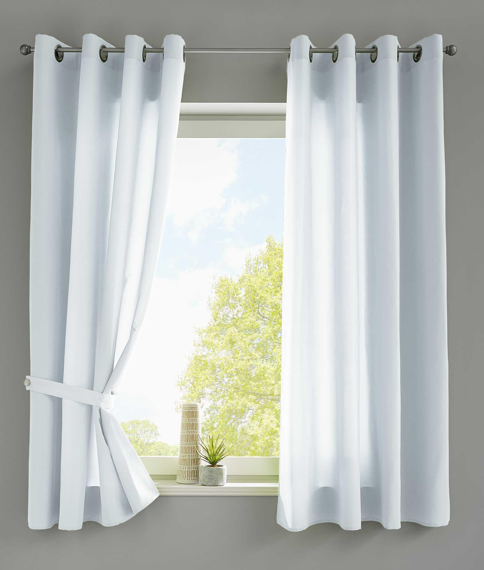 VORHANG 2ER SET BERLIN HxB 145x140cm Weiß - Weiß, Textil (140/145/145cm) - Gardinenbox
