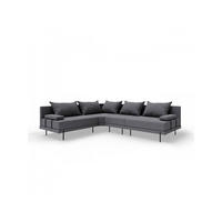 GARTENSOFA BAHAMA M - Links - Wetterfeste Balkonmöbel & Terrassenmöbel Außen - Moderne Lounge Möbel für Garten - Balkon & Terrasse - Dunkelgrau - Dunkelgrau, Kunststoff (298/75/222cm) - Trada