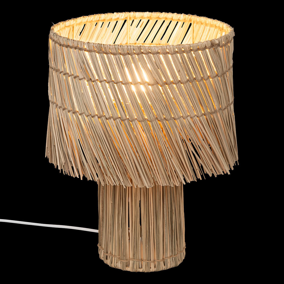 TISCHLAMPE Schilfrohr Yoni 34 cm - Braun, Naturmaterialien (25/25/34cm) - Atmosphera Createur d´interieur