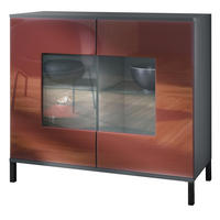 KOMMODE Grömitz Bordeaux Hochglanz - Bordeaux, Holzwerkstoff (92.5/83.5/35cm) - Vladon