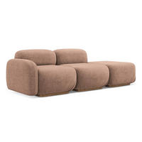 3-SITZER SOFA Bouclé Stoff Pink - Pink/Hellrosa, Holz/Textil (258/73/95cm) - Makamii