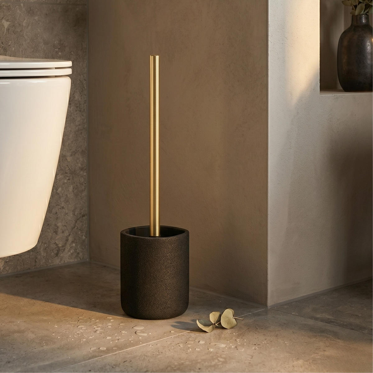 WC-BÜRSTE Aquamarbre Noir 36,5/10,2/10,2 cm - Schwarz, Kunststoff (10.2/10.2/36.5cm) - Douceur d´intérieur