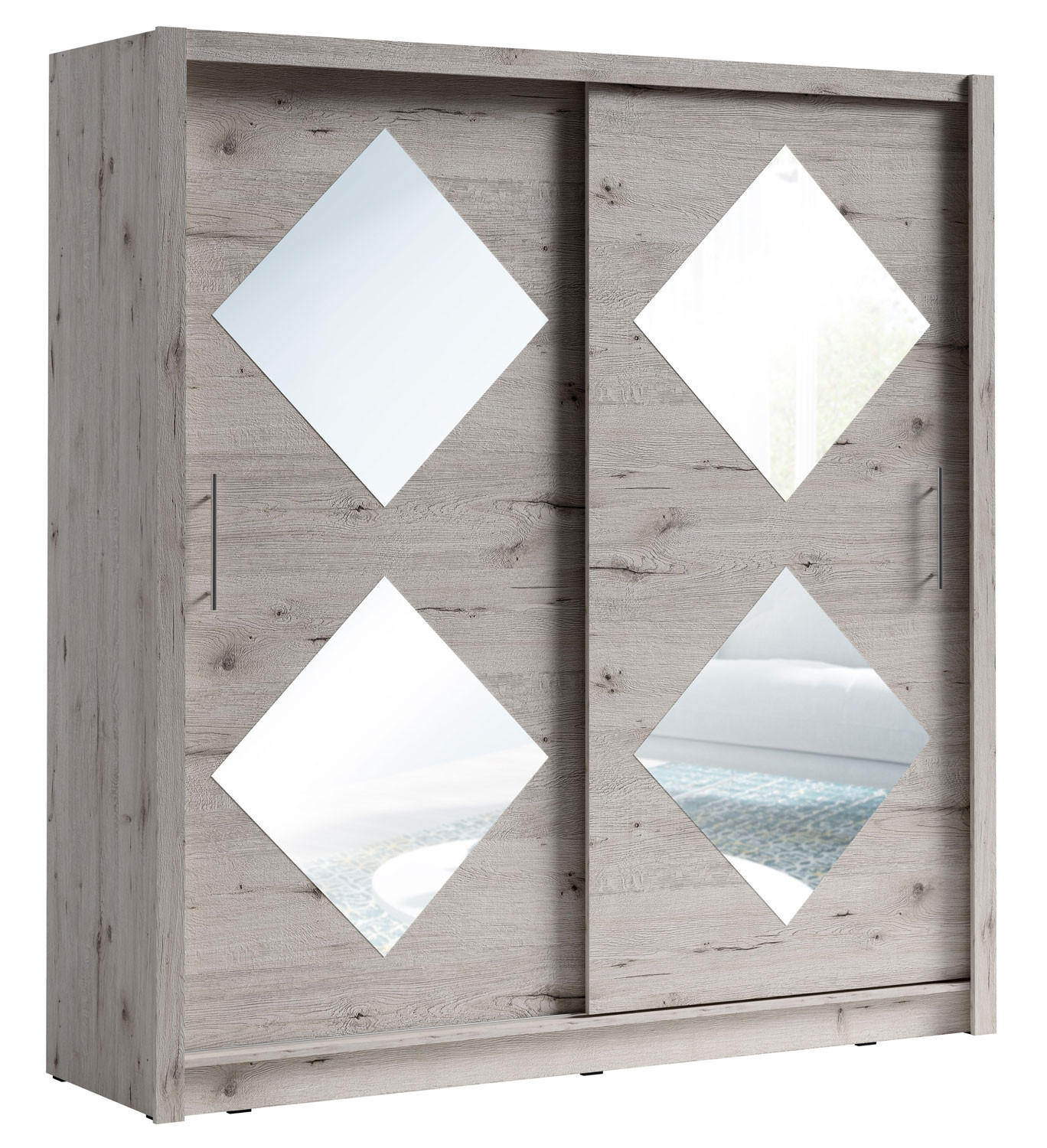 SCHIEBETÜRENSCHRANK Bora wellington eiche 205 / 61,6 / 215cm - Graubraun/Braun, Holz/Holzwerkstoff (205/215/62cm) - Feldmann-Wohnen