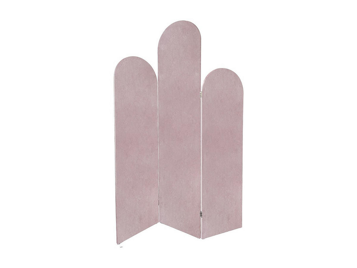 PARAVENT - 120 cmcm x 2 cmcm - Samt - Rosa - CARMIDA - Pink, Textil (120/180/2cm) - Vente-Unique