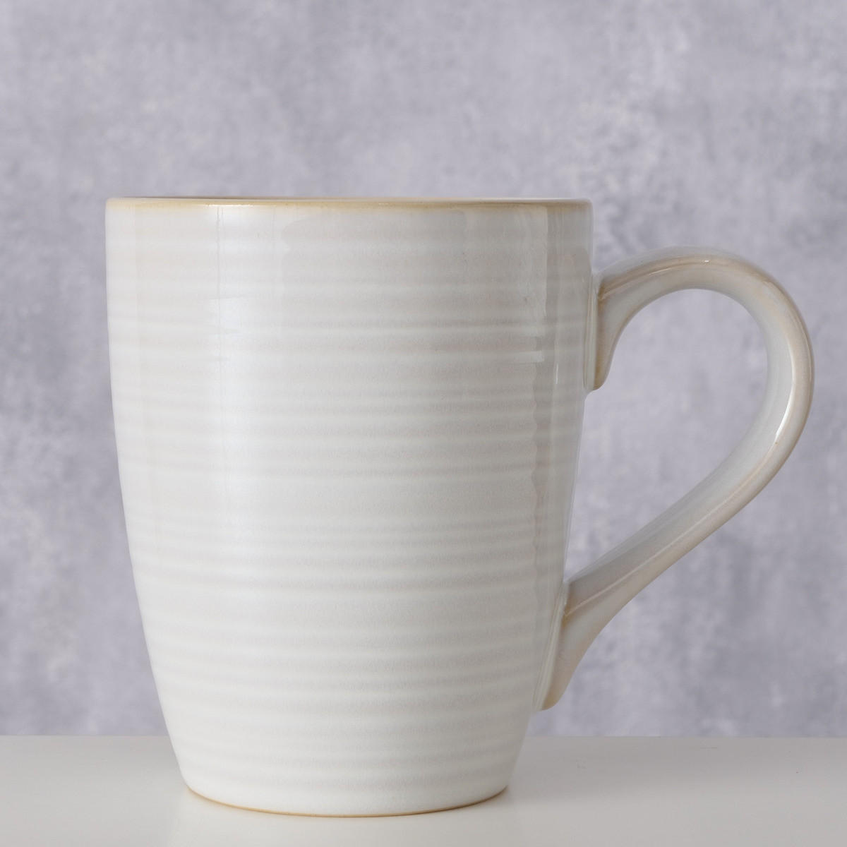 BECHER Jonah Weiß 330 ml 13/8,8/10,5 cm - Weiß, Keramik (0.33L) - Boltze Home