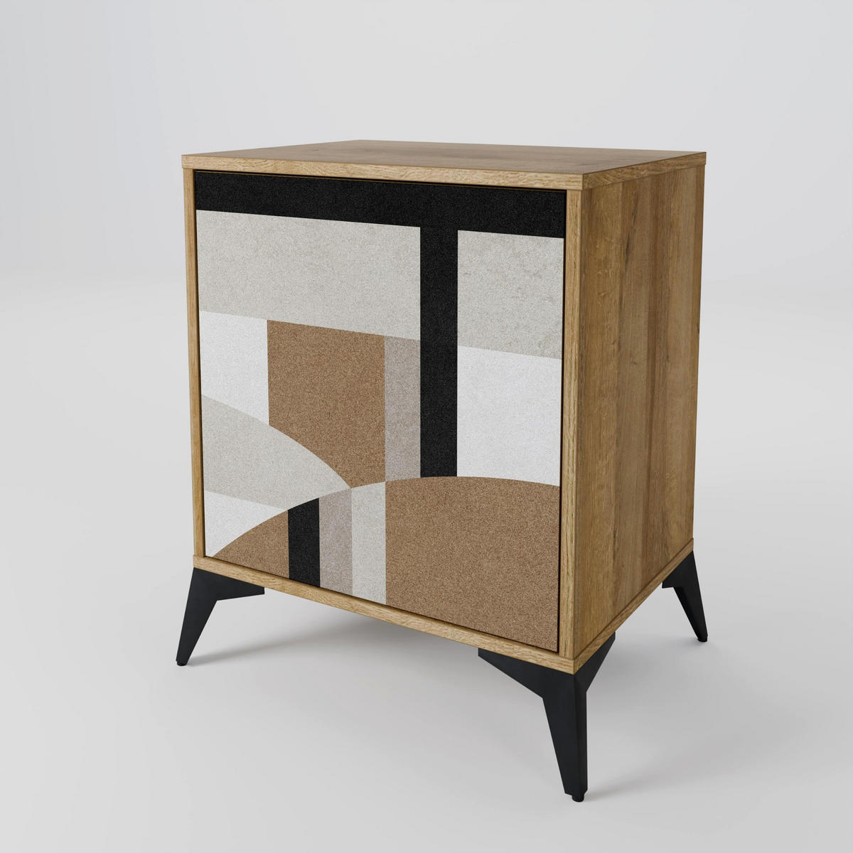 SIDEBOARD DELICATE MEMENTO, Eichefarben, 57,5x42x57,5 cm, Ohne Füße - Eichefarben/Multicolor, Holzwerkstoff (57.5/57.5/42cm) - SpaceRebels