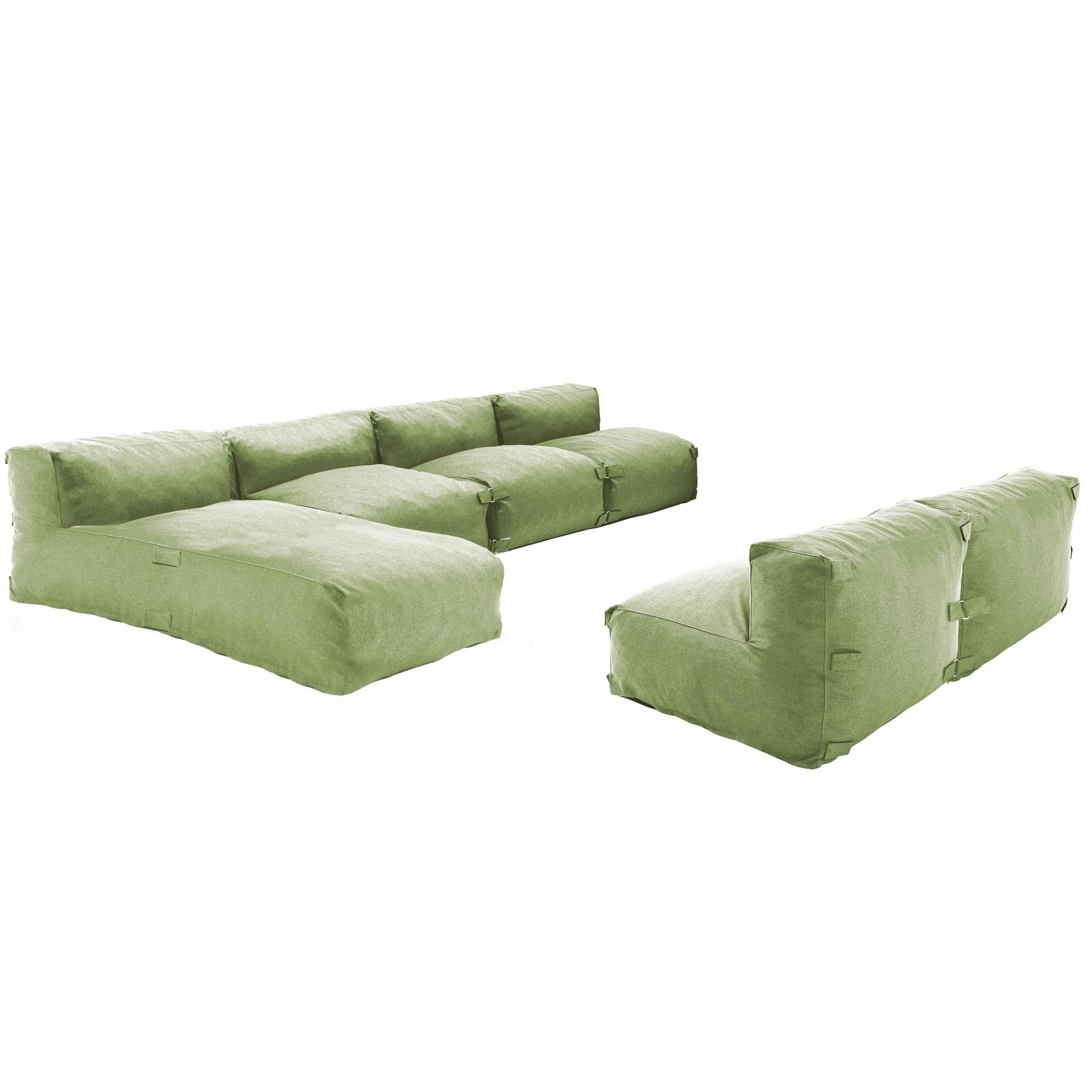 GARTENSOFA mit 6 Sitzplätzen, Kaktusgrünen - Grün, Textil - Oviala
