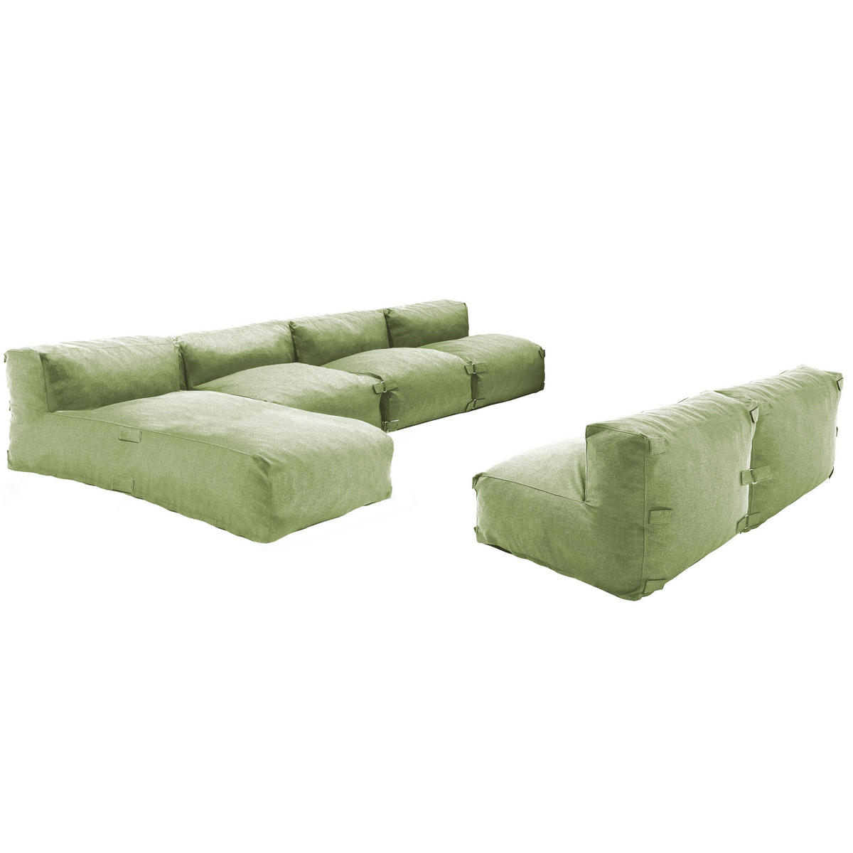 GARTENSOFA mit 6 Sitzplätzen, Kaktusgrünen - Grün, Textil - Oviala
