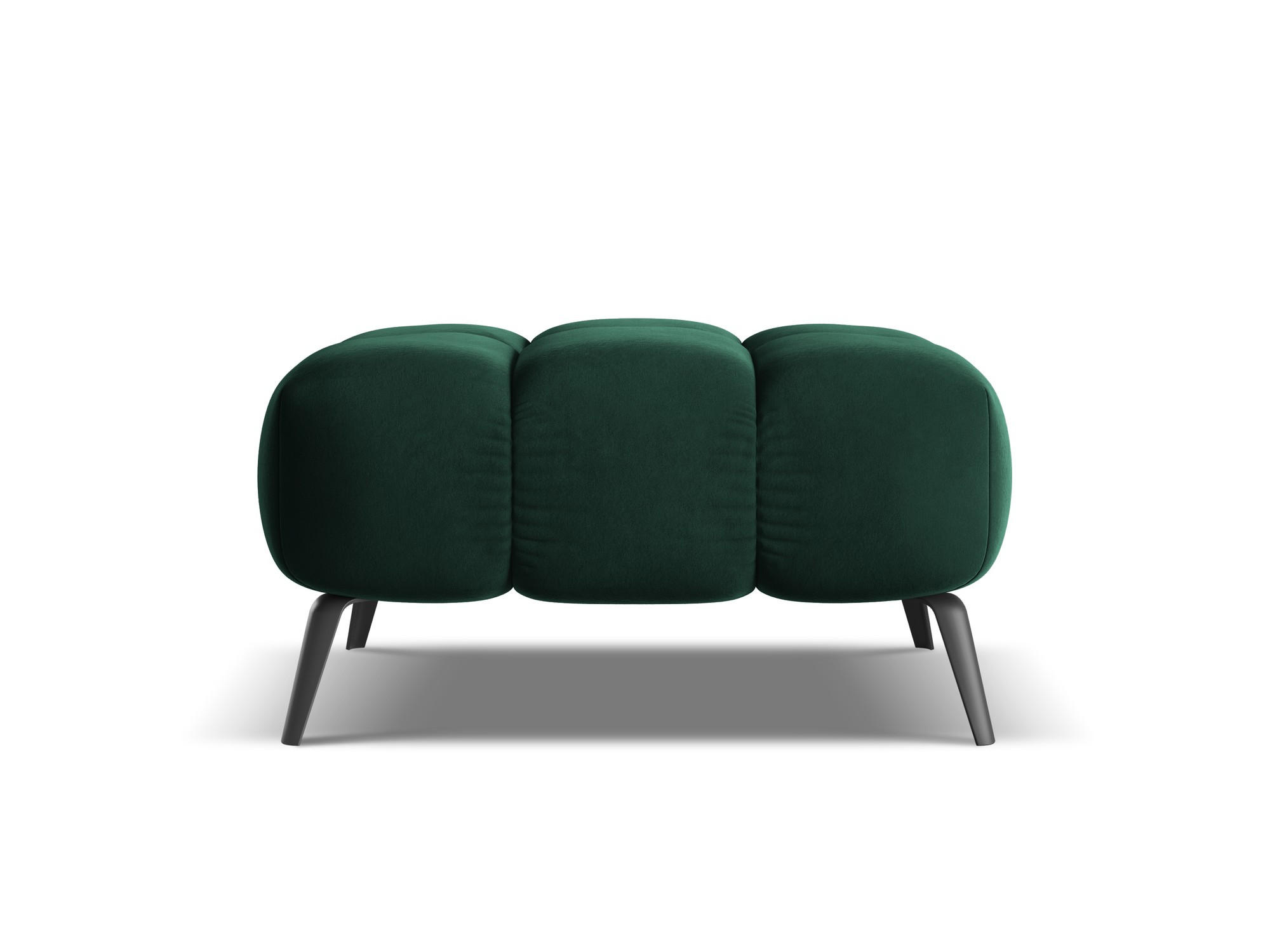 POUF Samt Stoff Grün - Dunkelgrün/Schwarz, Textil/Metall (78/41/60cm) - Makamii