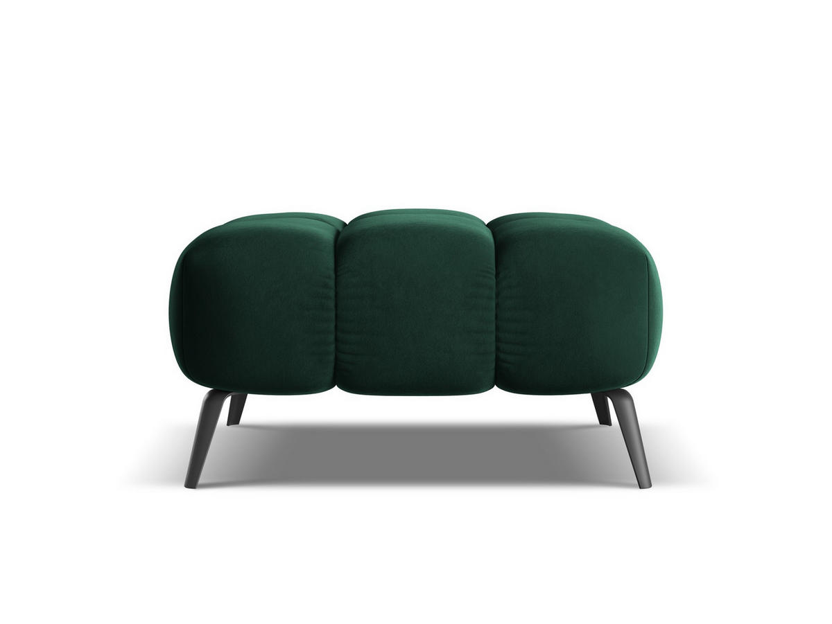 POUF Samt Stoff Grün - Dunkelgrün/Schwarz, Textil/Metall (78/41/60cm) - Makamii