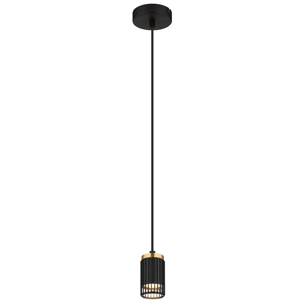 HÄNGELEUCHTE KORBEN Metall Schwarz Gold - Schwarz, Metall (6/6/120cm) - Globo Lighting