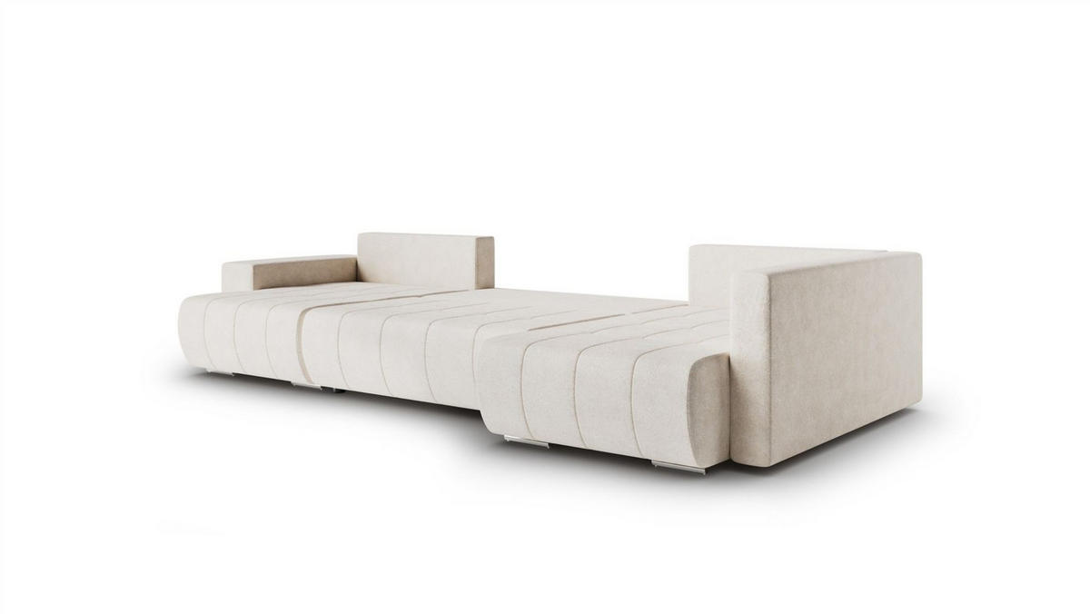 WOHNLANDSCHAFT Armanda - Creme, Holzwerkstoff/Textil (185/83/392cm) - Fun Möbel