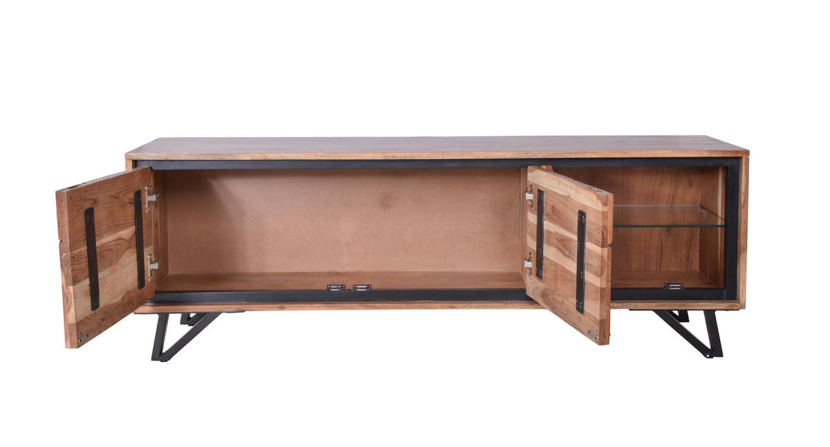 TV-SCHRANK Ebba Akazienbraun 51x40x150cm - Akaziefarben, Holz (40/51/150cm) - DELUKE
