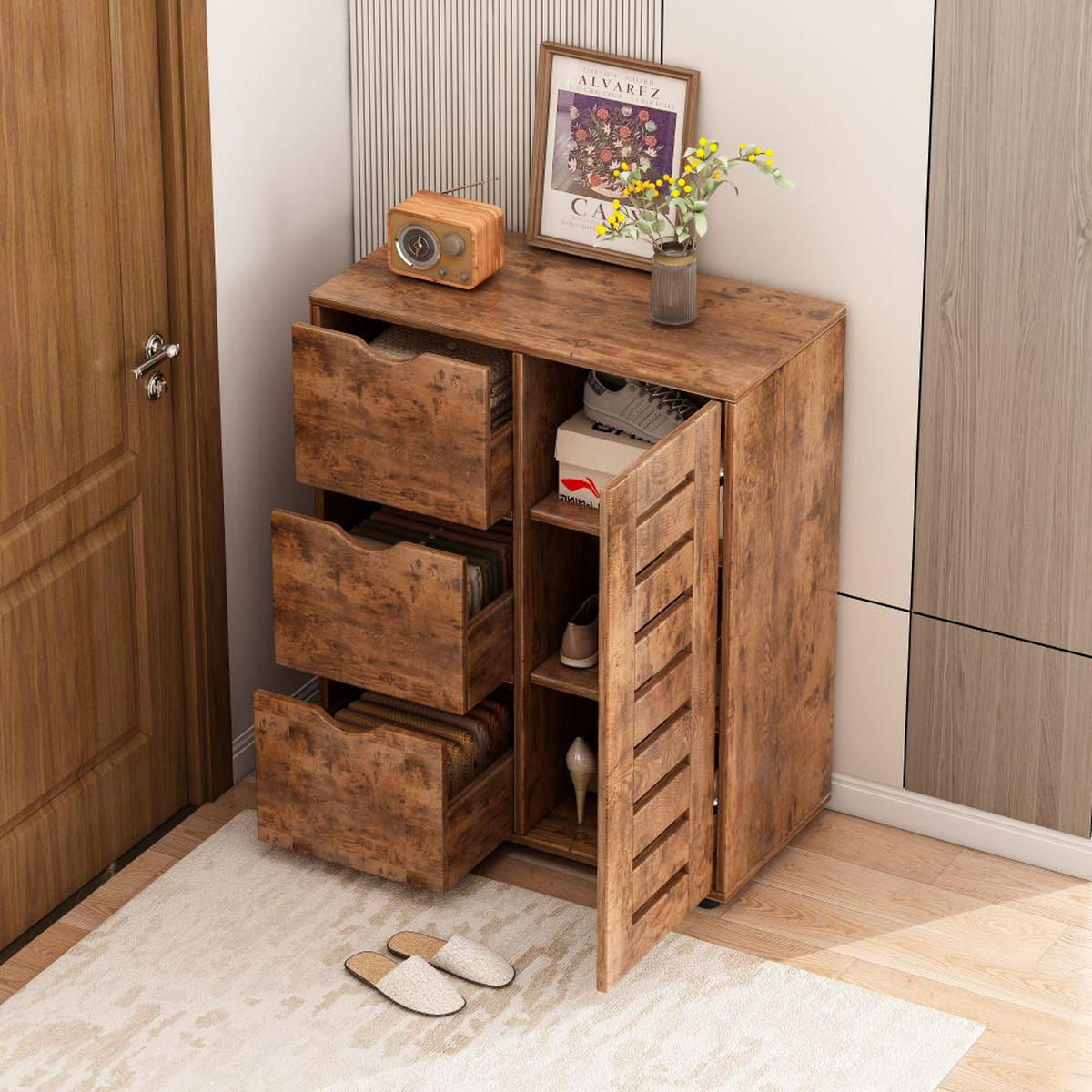 KOMMODE, braun 60/30/80 cm - Braun, Holzwerkstoff (84/18/35cm)