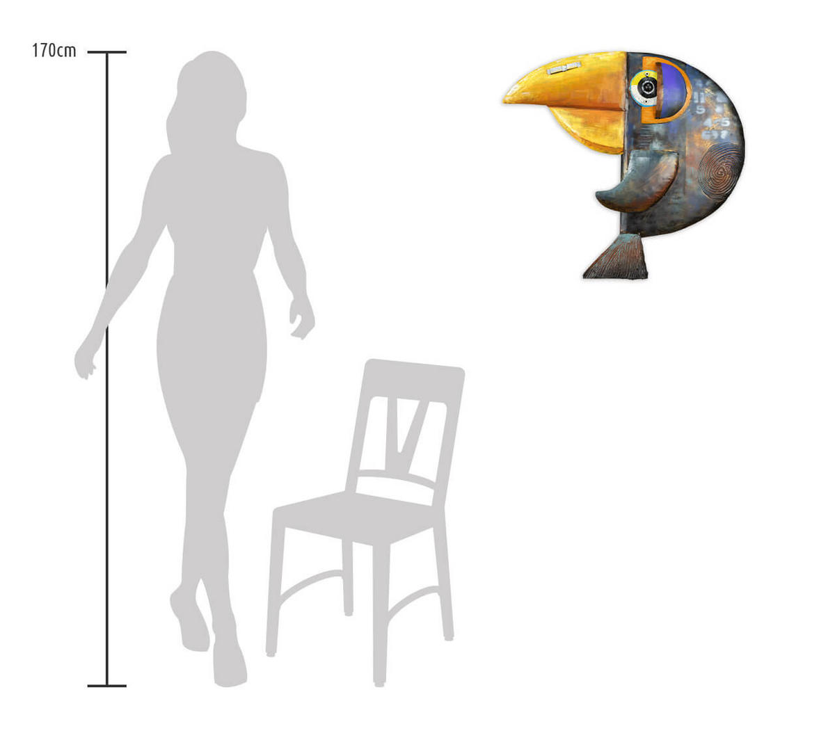 METALLBILD Blau 64/60 cm - Blau, Metall (1.8/60cm) - KUNSTLOFT