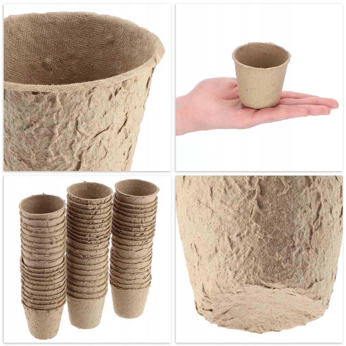 TORFKÜBEL, 7 x 6 cm, 60 Stück - Naturfarben, Naturmaterialien - KADAX