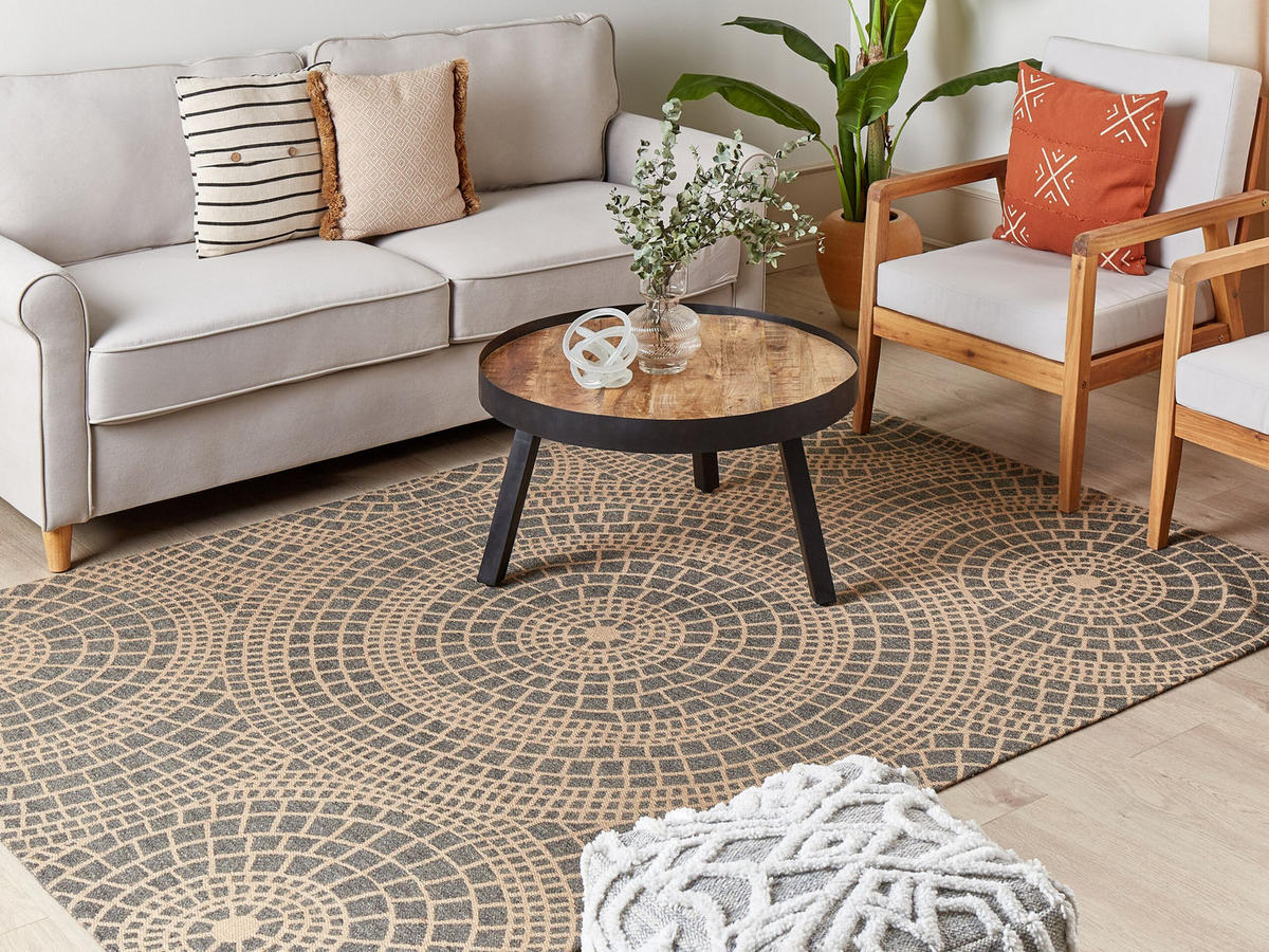 TEPPICH geflochten Ariba 230/160 cm - Grau, Naturmaterialen (160/230cm) - Beliani