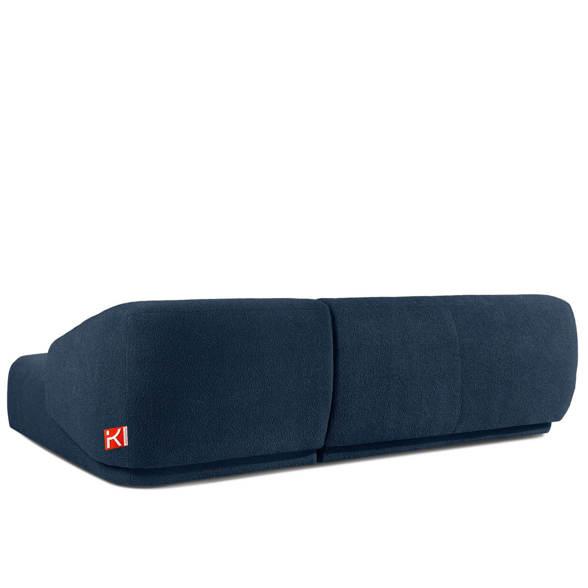 ECKSOFA RECHTS VIRA, Marineblau, Bouclé - Schwarz/Dunkelblau, Holz/Holzwerkstoff (300/160cm) - KONSIMO®
