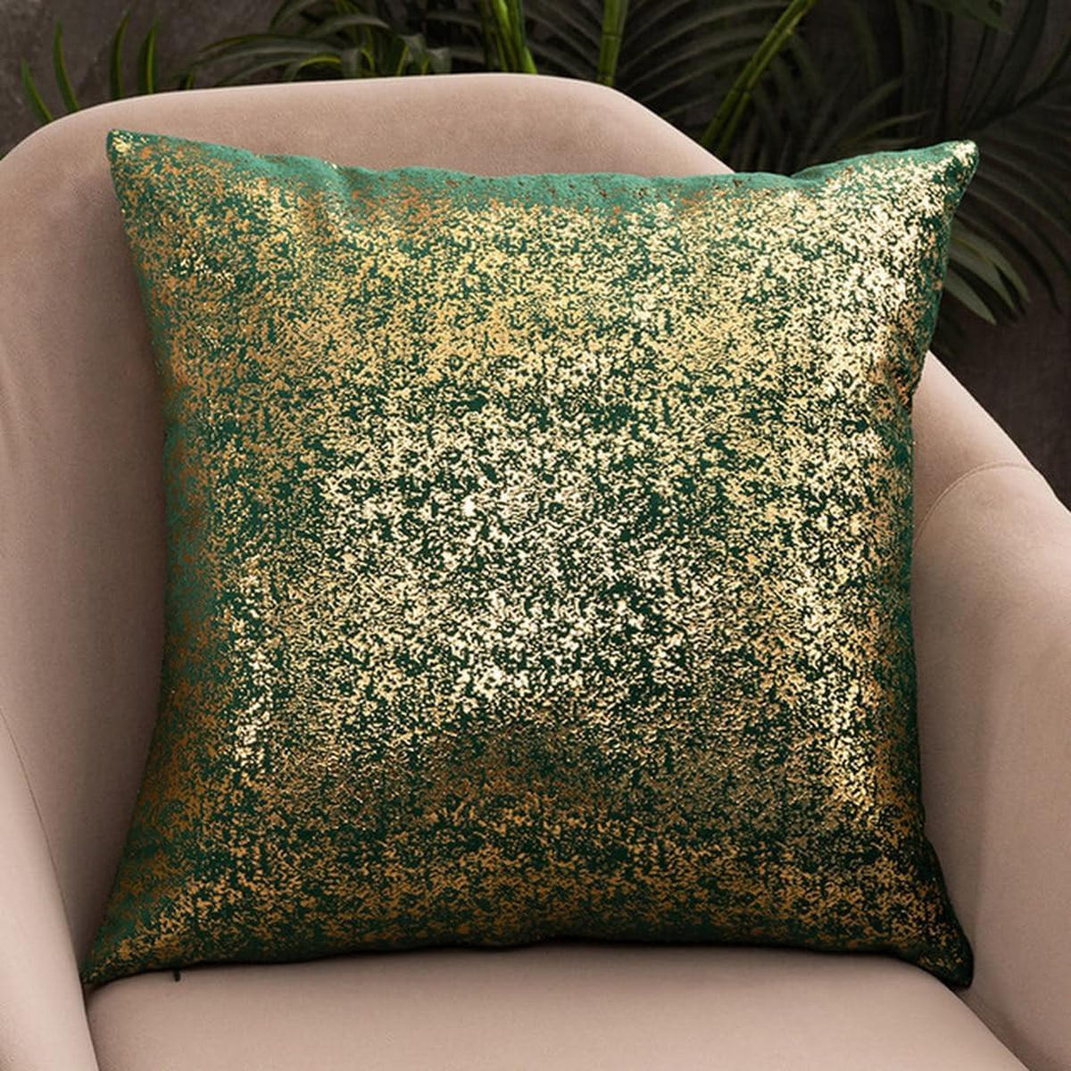 KISSENHÜLLE Velvety 45/45 cm，2er-Set - Grün, Textil (45/45cm) - Kaket