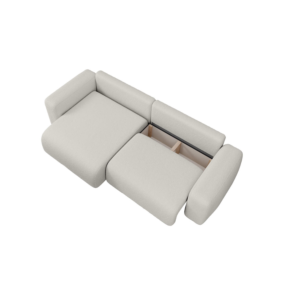 ECKSOFA TALW L MINI mit Schlaffunktion, Hellgrau - Hellgrau, Textil (257/148cm) - Fedve