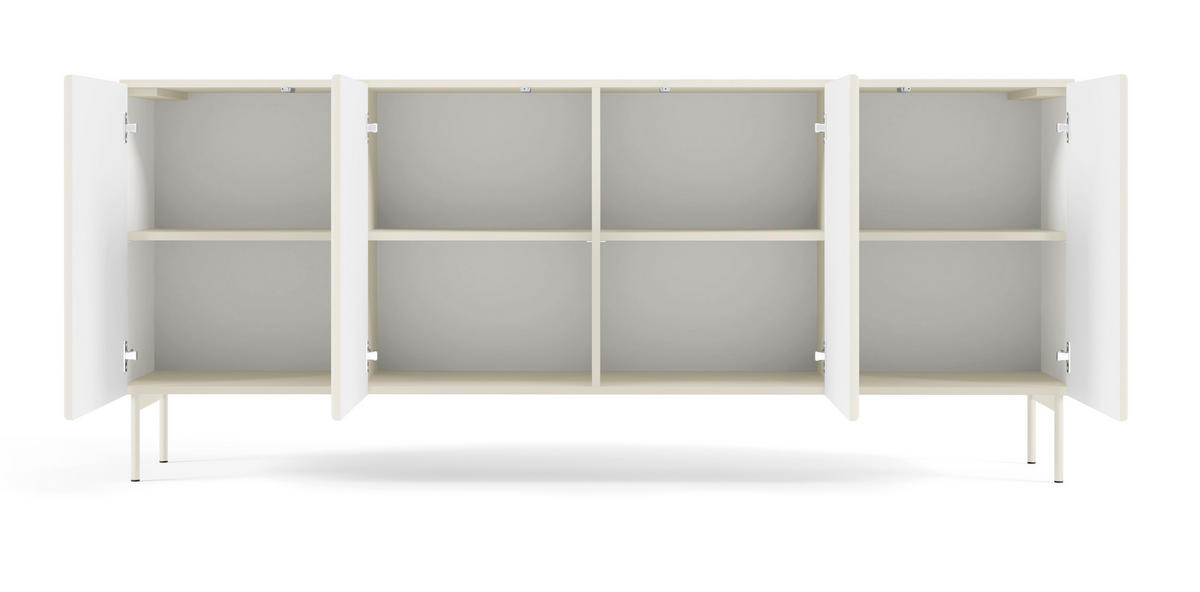 KOMMODE Breite Galiano mit 4 Türen, 195 cm, Kaschmir - Kaschmir/Beige, Holz/Metall (195/81/40cm) - Emporius