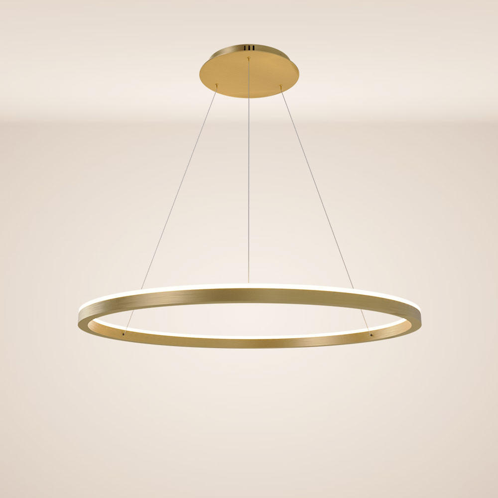 LED-HÄNGELAMPE Ring Gold Ø 100cm - Goldfarben, Metall (100/100/3.3cm) - s.luce
