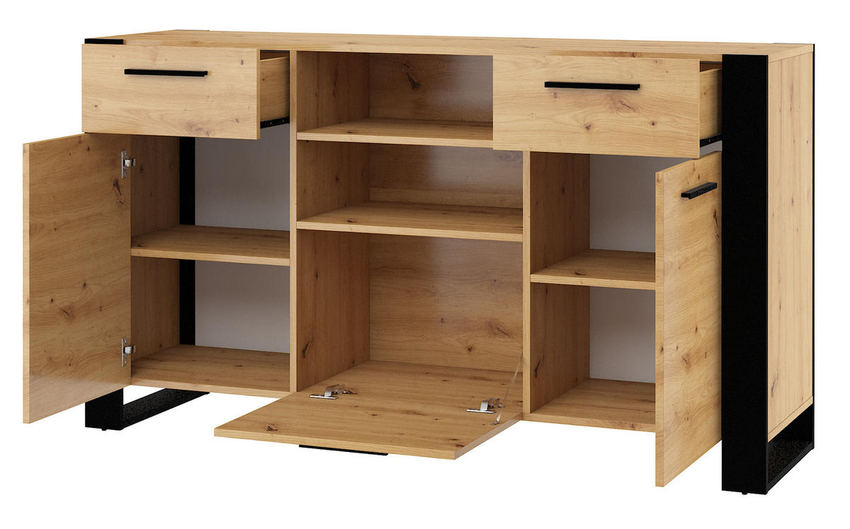 KOMMODE Artisann 155/87/45 - Eiche Artisan, Holzwerkstoff (155/87/45cm) - RAUMHIRSCH FURNITURE