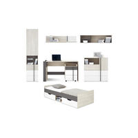 JUGENDZIMMER-SET REMI B 7-teilig in Eichenweiß / Weiß Matt / Anthrazit - Eichefarben/Anthrazit, Holzwerkstoff (359/195/204cm) - Deine Möbel 24