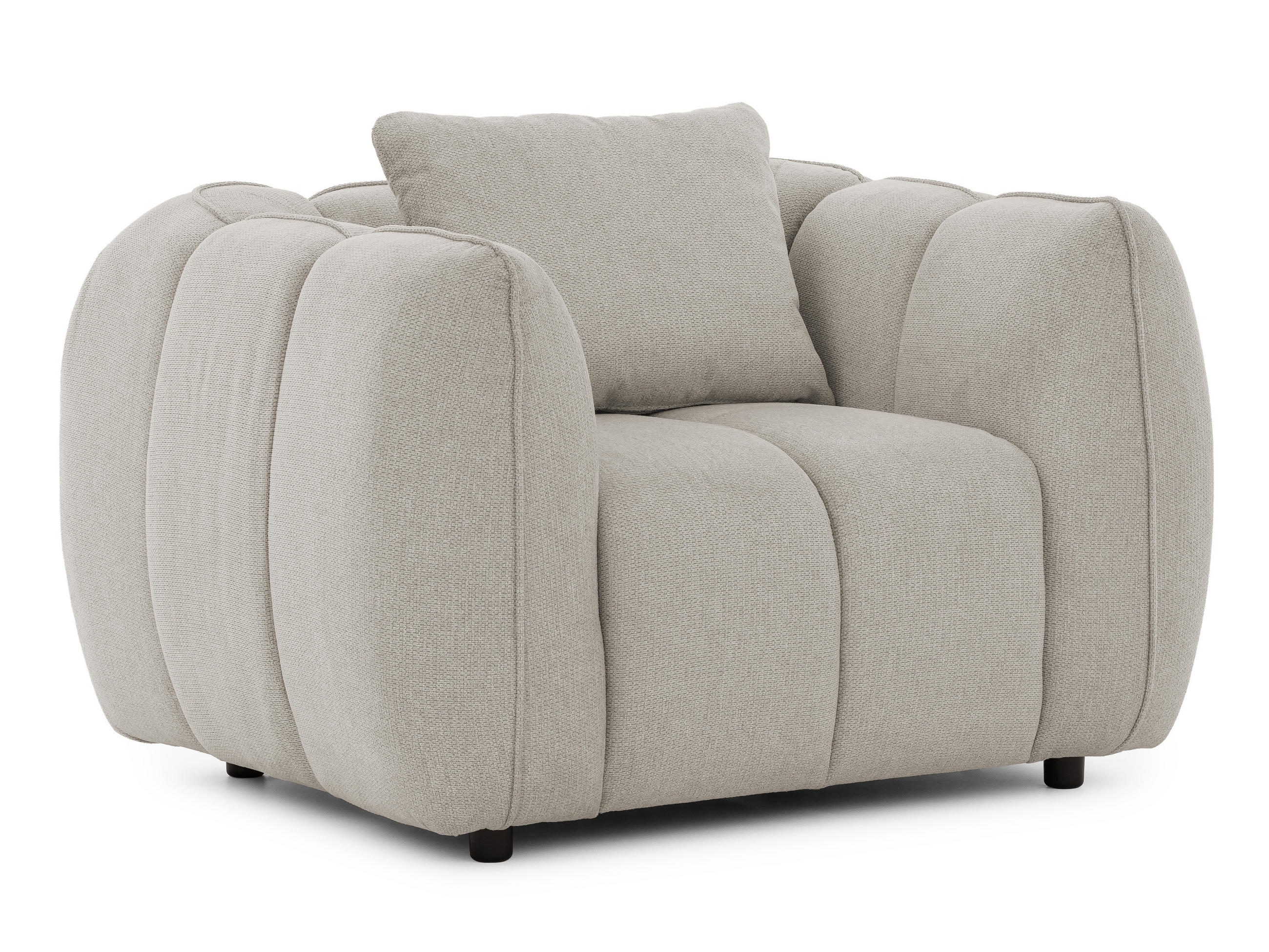 S-Style KŘESLO Nubira v hluboce prošívaném designu Bubble z měkké strukturované látky v barvě taupe s moderním vzhledem