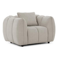 KRESLO Nubira v hlboko prešívanom dizajne Bubble z mäkkej štruktúrovanej látky v taupe farbe s moderným vzhľadom - čierna/taupe, drevo/textil (115/69/89cm) - S-Style