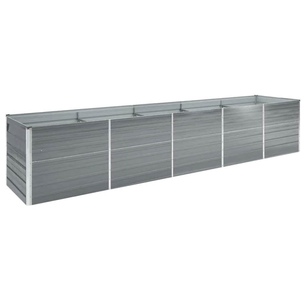vidaXL Garten-Hochbeet Grau 400x77x80 cm