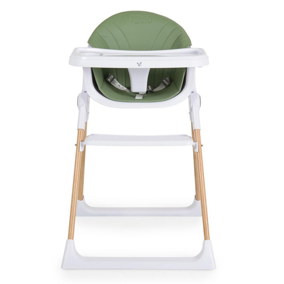 KINDERHOCHSTUHL Almond grün Holzoptik klappbar Doppeltablett Sicherheitsgurt - Grün, Kunststoff (54/84/64cm) - Cangaroo