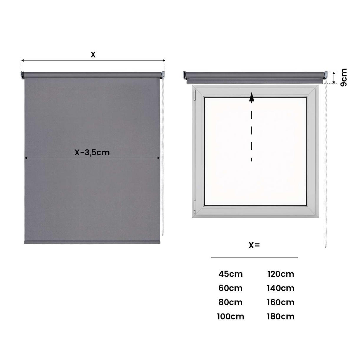 VERDUNKELUNGSROLLO Grau 160x250 cm - Grau, Kunststoff (160/250cm) - STORESDECO