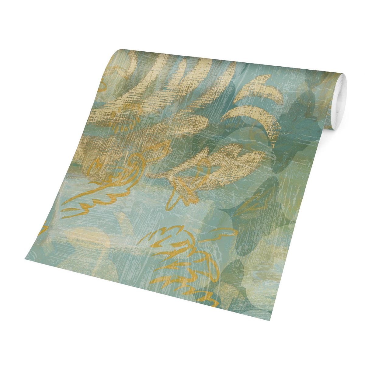 FOTOTAPETE Marokkanische Collage in Gold und Türkis 336/225 cm - Goldfarben, Papier (336/225cm) - Bilderwelten